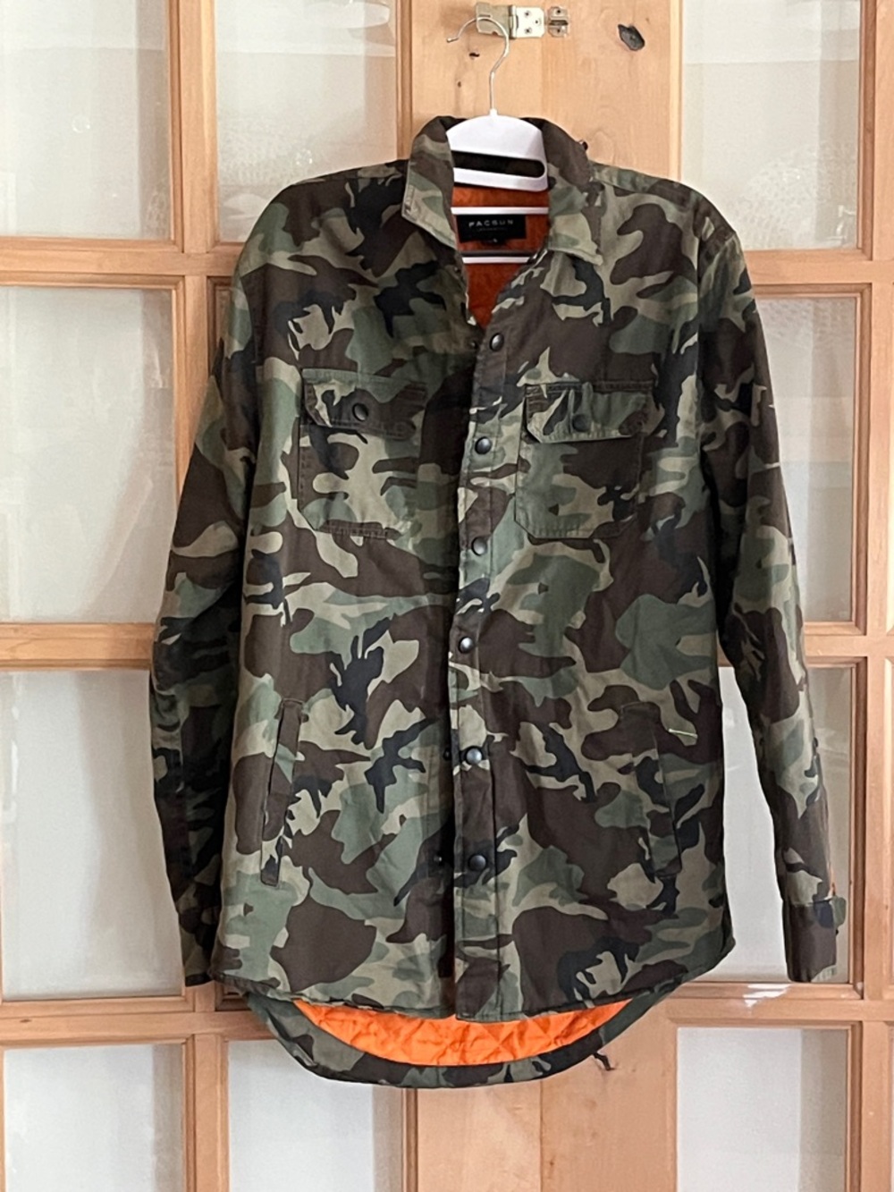 PacSun Men's Camouflage Field Jacket with Orange Lining